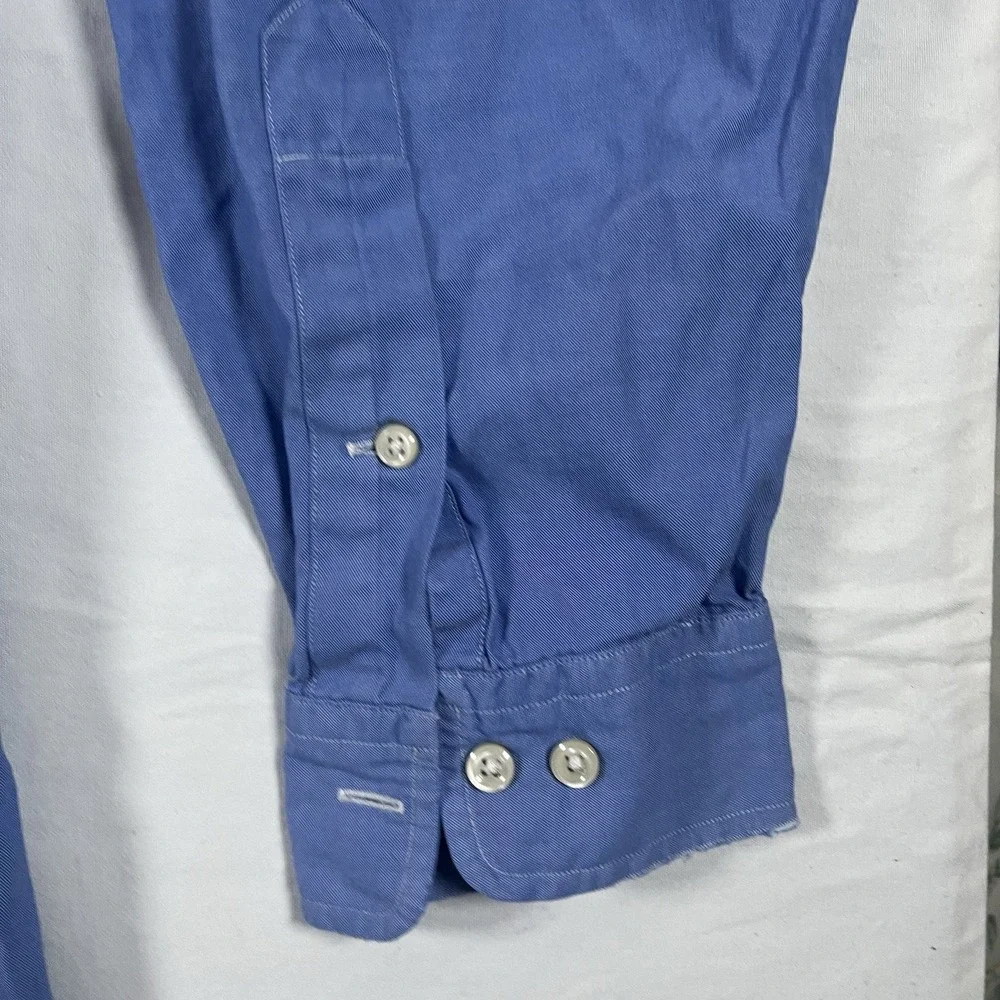 RALPH LAUREN YARMOUTH 100% COTTON  BUTTON DOWN BLUE SHIRT OXFORD COLLAR - Picture 2 of 15